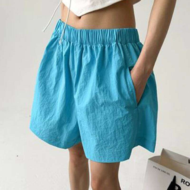 2025 New Elastic Shorts for Women Summer Thin Style High Waist Female Casual Solid Short Wide-Leg Pants Mujer XJ260305
