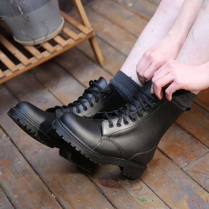 Fashion Women Rain Boots Waterproof Woman Square Heel Rubber Shoes Female Lace-up PVC Ankle Boot Ladies Platform Botas