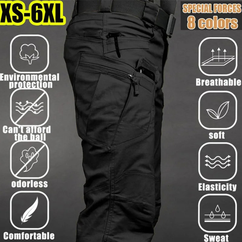 Mens Tactical Cargo Pants 6XL Plus Size Outdoor Casual Sports Pant Hiking Fishing Waterproof Multipocket Men Trousers 260302