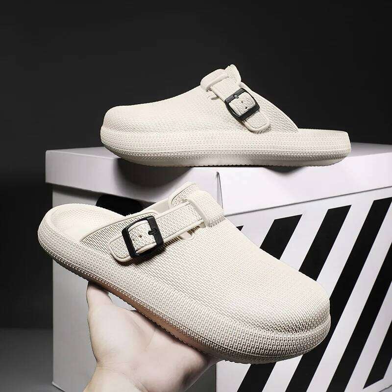 Kidmi Clogs Fashion EVA Insole Slippers with Arch Support Waterproof Garden Shoes For Men Adjustable Buckle