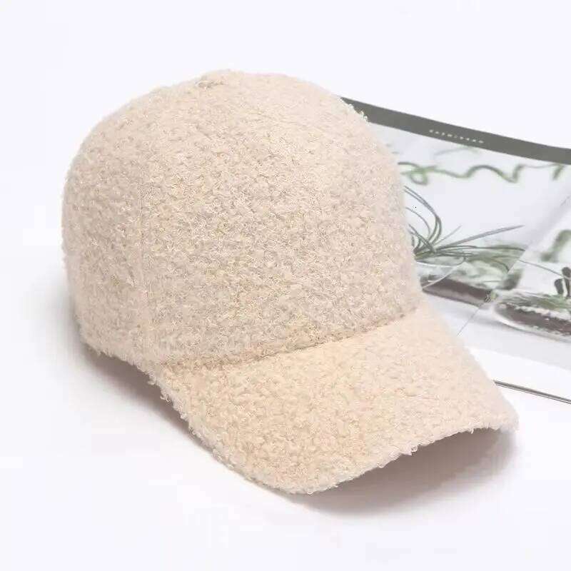 COKK Winter Plush Baseball Cap Solid Color Korean Women Hat Warm Casual Outdoor Snapback caps Casquette Bone Male Y260304
