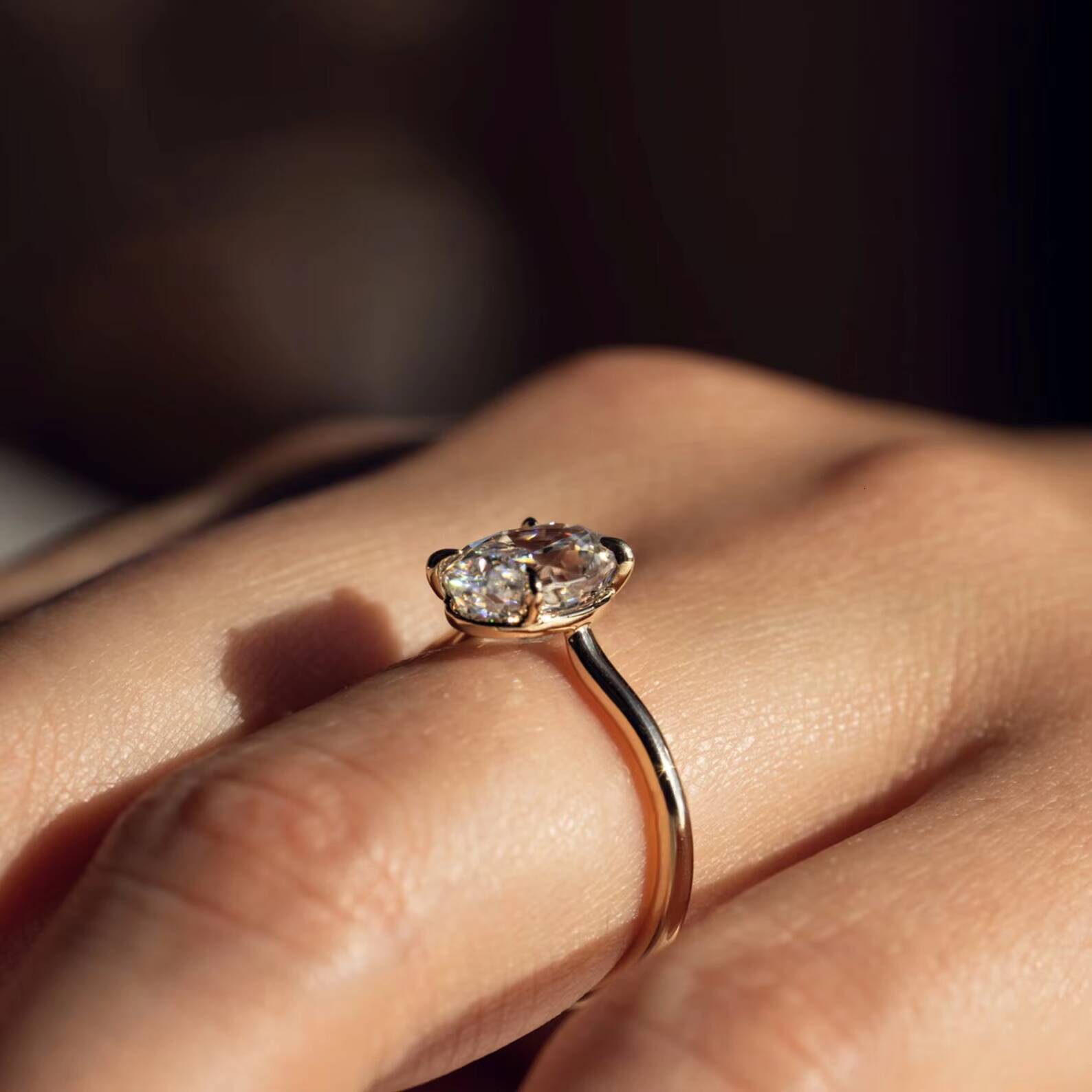 Natural Oval Cut Diamond Engagement Wedding Ring 14k Solid Yellow Gold Prong Set Pure Diamond Solitaire Ring Fine Jewelry