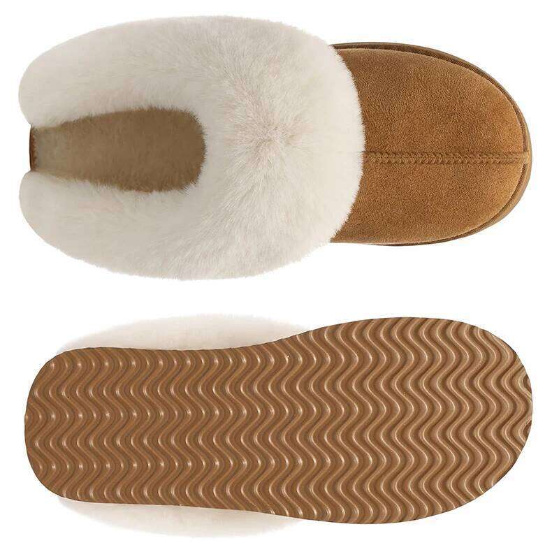 Kidmi New Fuzzy Platform Slippers Women Comfortable Winter House Shoes with Memory Foam Women's Cotton slippers