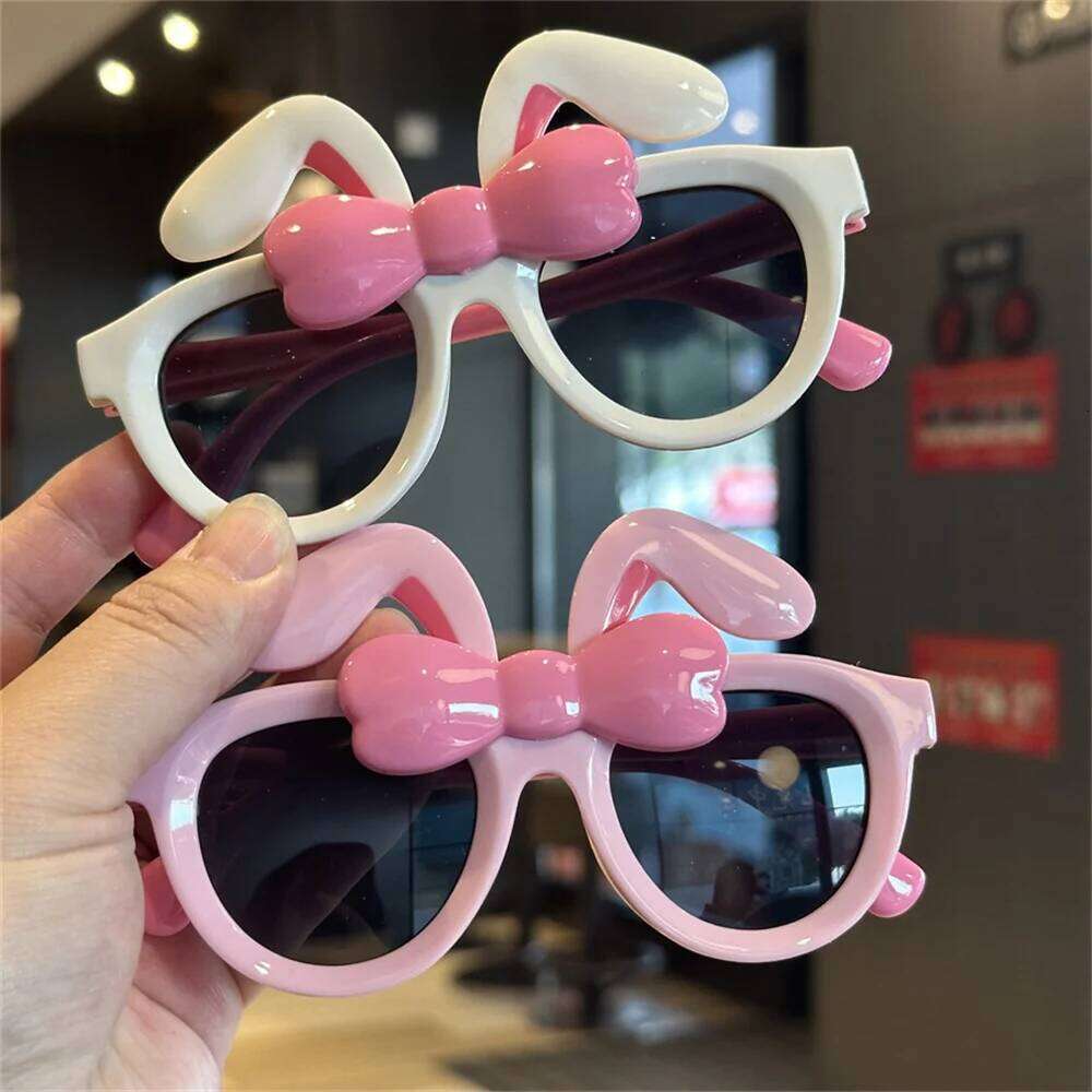 Cute Rabbit Ears Sunglasses Shade Glasses Children'S Eyeglasses Travel Beach Boys Girls Sun Protection UV400 Goggles Eyewear Z260305