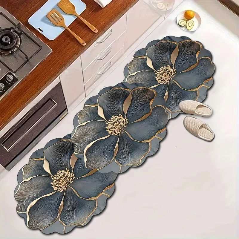 Crystal Velvet Luxury Patterned Rug Waterproof Anti-slip for Bathroom KitchenT260305