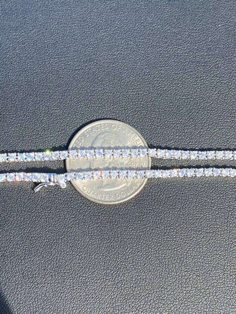 MaiYi Custom 2mm VVS Moissanite Tennis Necklace Passes Diamond Tester Solid 925 Sterling Tennis Chain Moissanite for Women Men