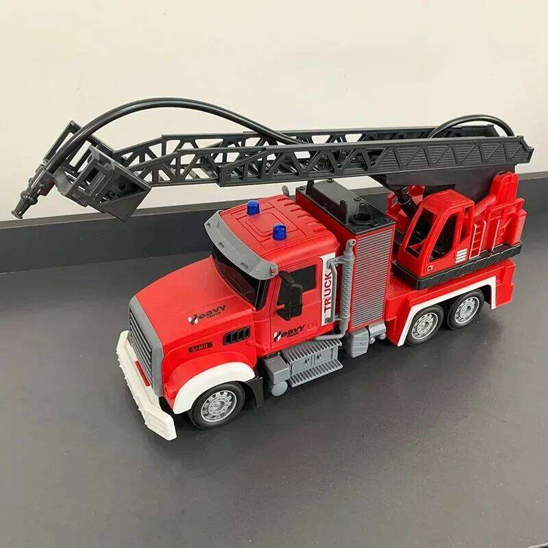 Rc Fire Engine Car 2.4G Remote Control Truck with Sound Lights Ladder Sprinkler Rescue Vehicle Kids Xmas Newyear Gift Z260304