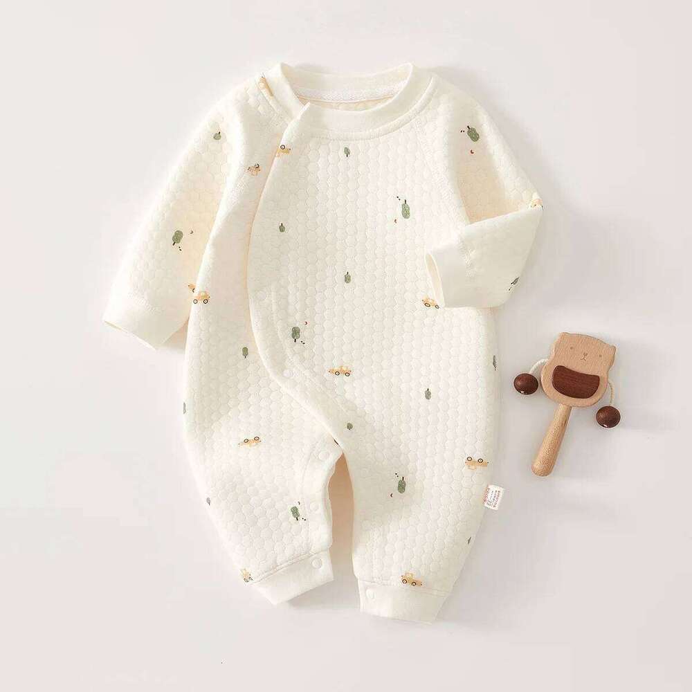 AYNIGIELL Warm Cotton Clip Autumn Newborn Outdoor Clothes Thickened Baby Girl Jumpsuit Z260304