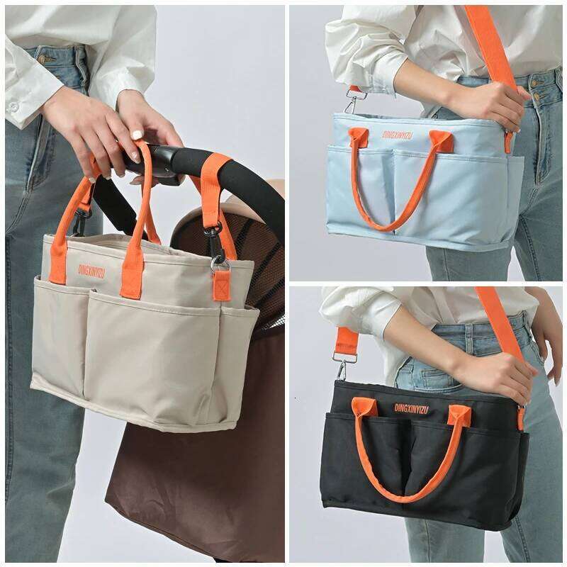 Baby stroller storage bag, large capacity multi compartment handbag, used for carrying diapers, toys, snack bottles Z260304