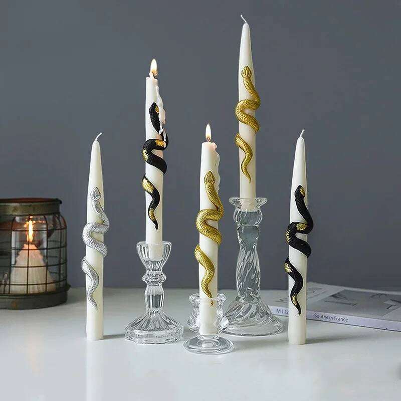 Ins Style Snake Spiral Long Rod Scented Soy Wax Candles for Aromatherapy Wedding Birthday Candle Home Party Decoration W260304 W260305