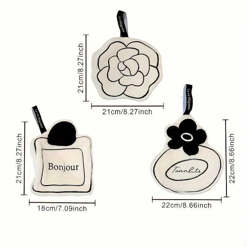 French Camellia Hanging Hand Towel Coral Fleece Absorbent Cloth for Kitchen BathroomT260305