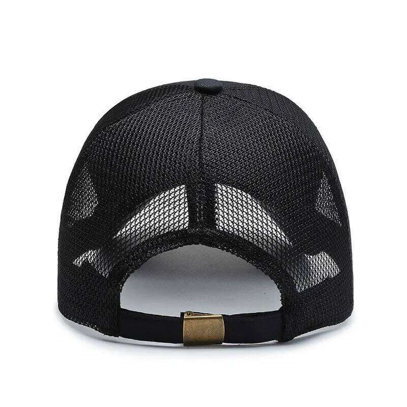 Sports Baseball Cap Men Summer Breathable Mesh Visor Korean Version Light Plate Solid Color Hat Outdoor Leisure Y260304