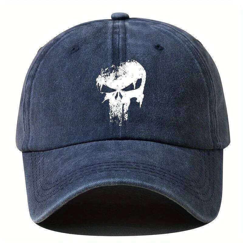 Fashion printing skull baseball outdoor sun protection, cycling duckbill cap, vacation camping, travel, leisure occasions Y260304