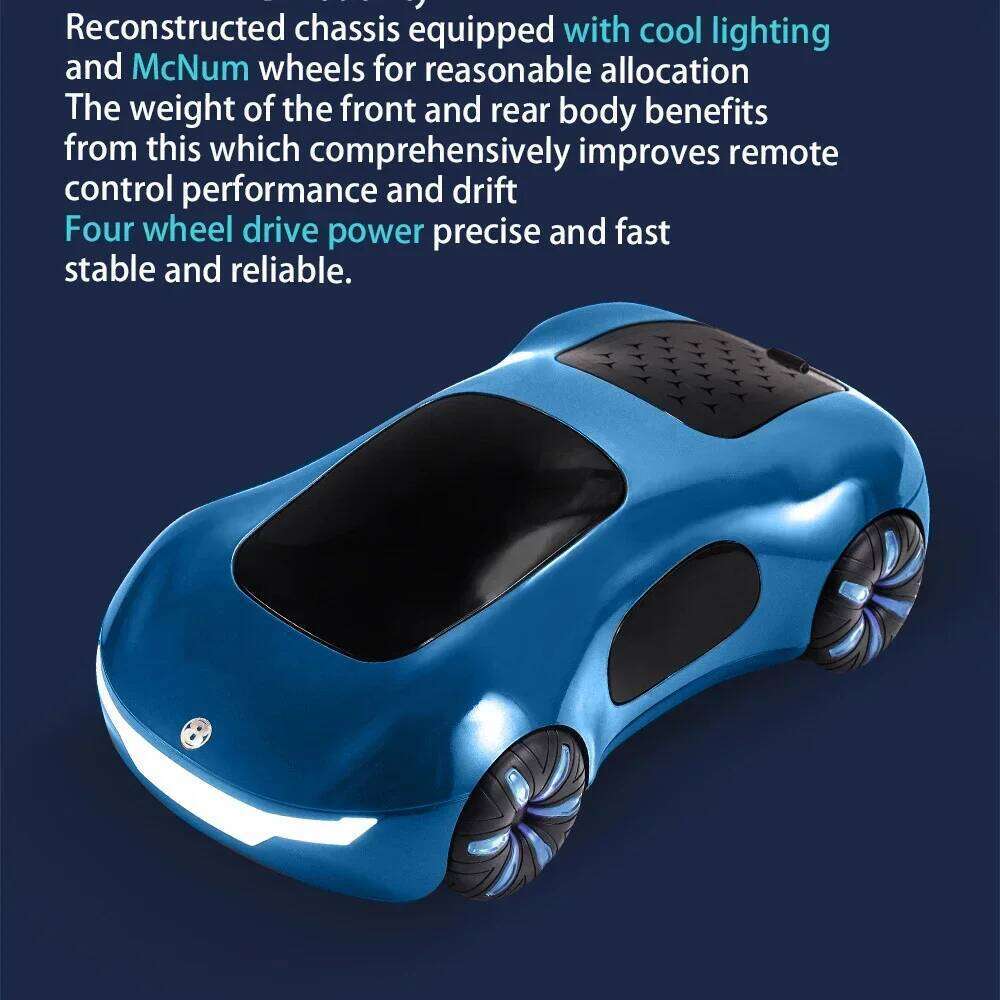 2.4G 1/18 RC Toy with Spray Light Kids Light-Controlled Watch Stunt Drift Car Remote Control Toys for Boys Z260304