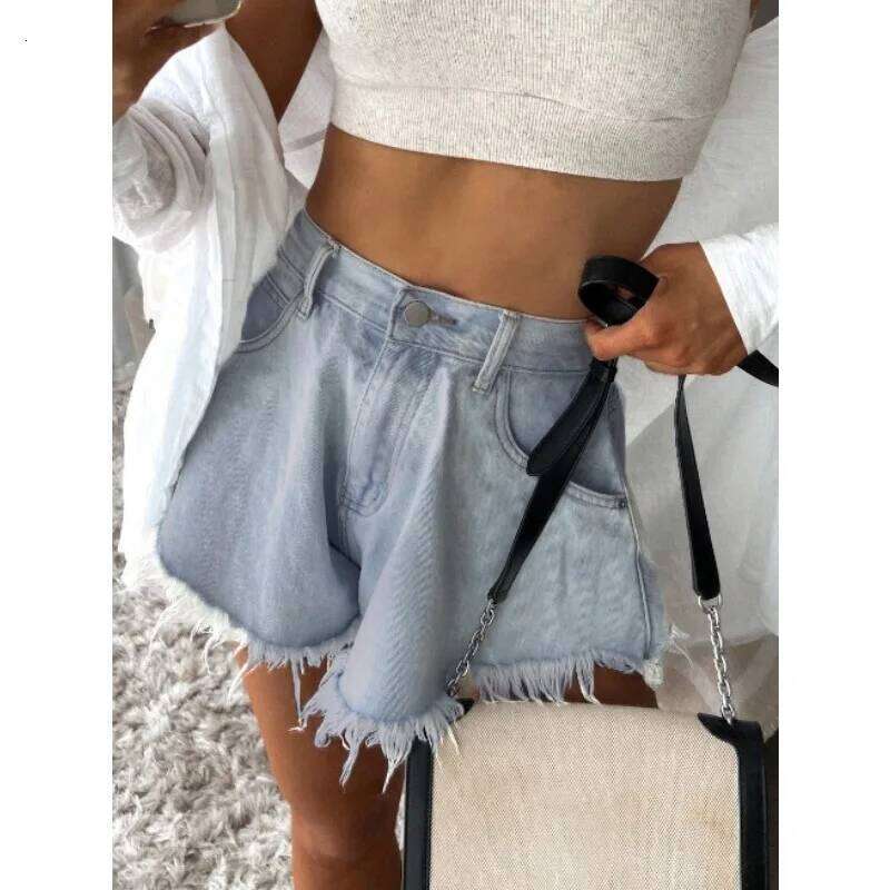 women's umbrella denim shorts jeans blue XJ260305