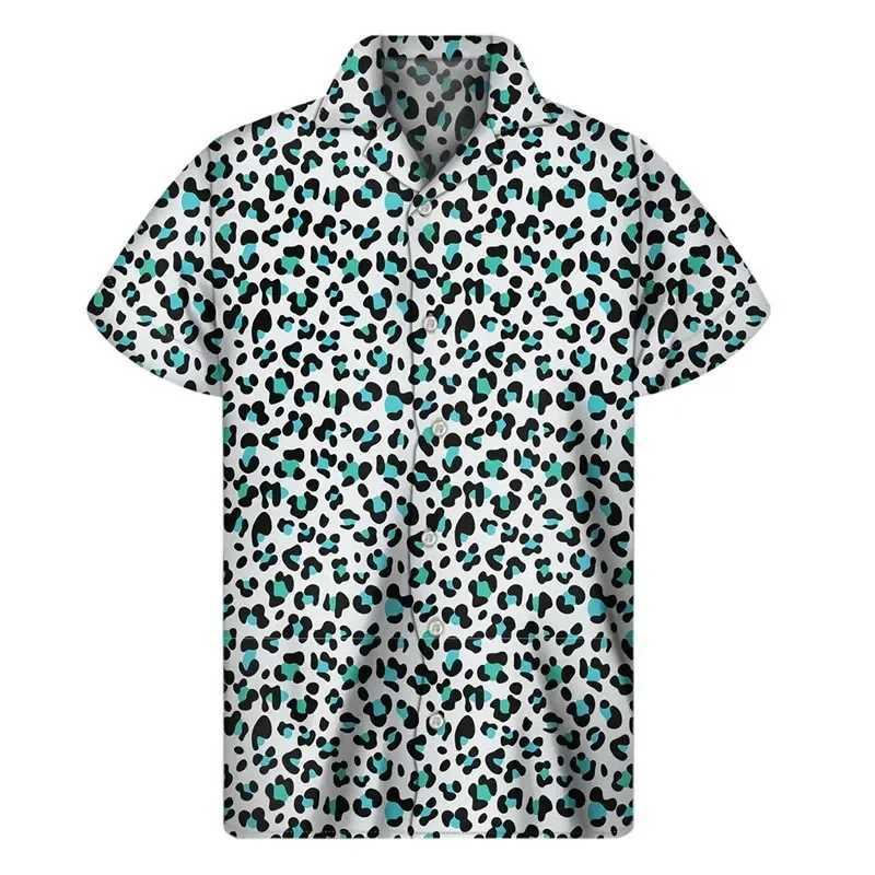 Hawaiian Shirt Mens Clothing 3D Printed Beach Button Shirt Summer Short Sleeved Top Lapel Shirt M260305
