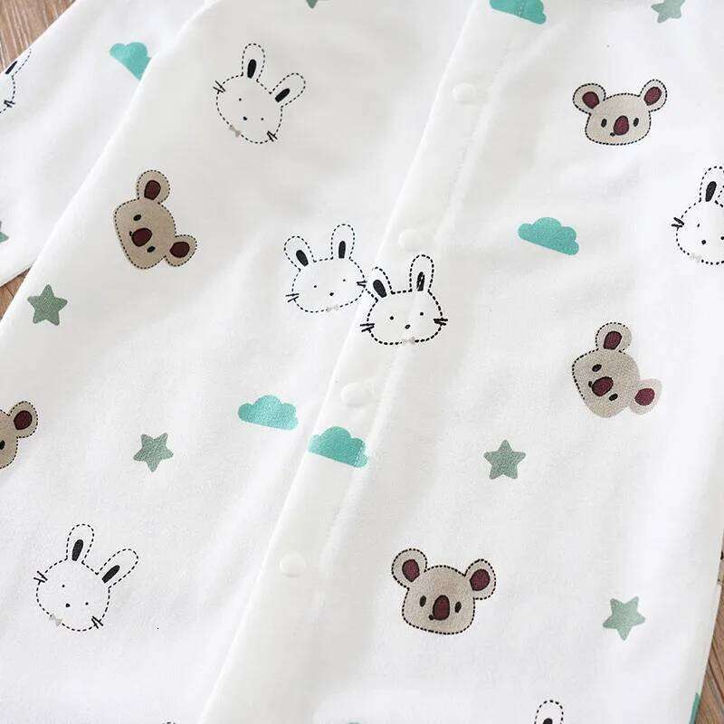 Newborn Clothing Cute Koala Rabbit Full Print Comfortable Spring Autumn Boys And Girls LongSleeves WrappedFoot Baby Bodysuit Z260304
