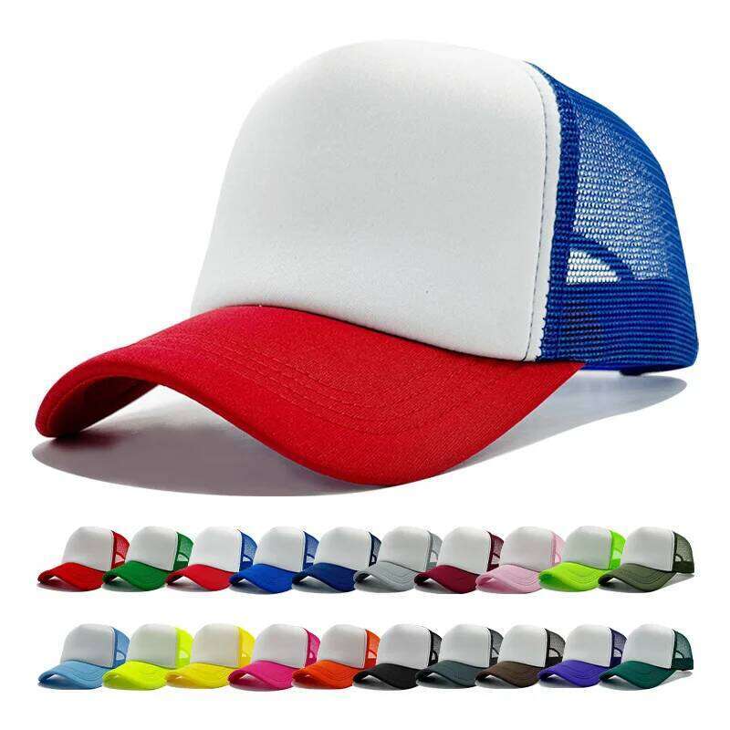 Sponge Mesh Baseball Cap - Unisex Solid Color Trucker Adjustable UV Protection Fashion Breathable Snapback Sun Hat Y260304