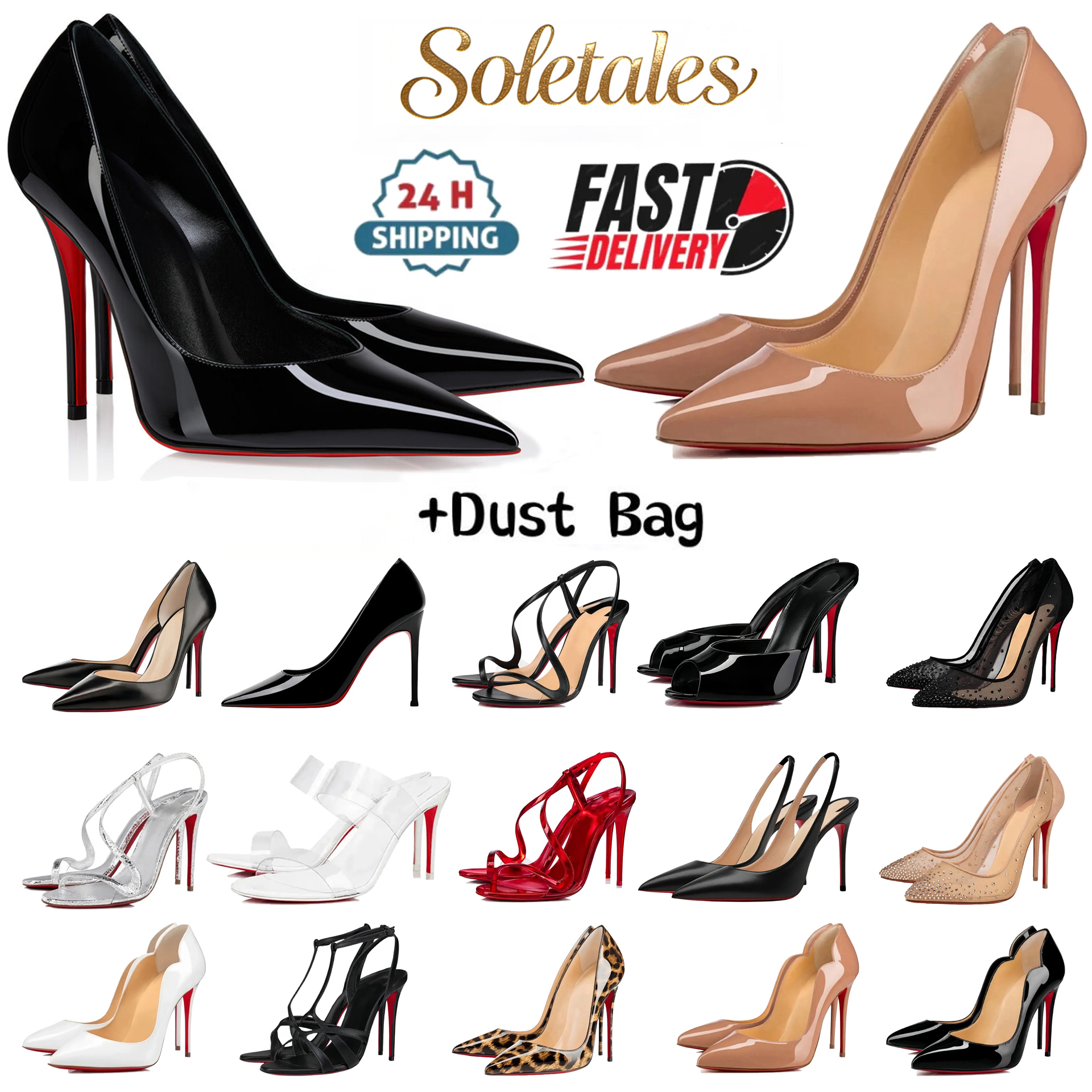 Designer Women High Heels Dress Shoes Red Peep Toe Miss Kate Chick Sandals 6cm 8cm 10cm 12cm Heels Nude Black Patent Leather Pumps Size 34-44