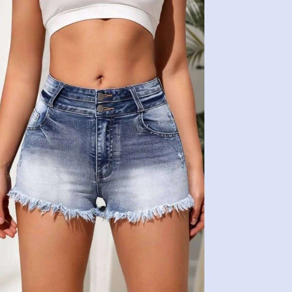 2025 Summer New Fashion Ripped Skinny Denim For Women Sexy Stretch Tassel Jeans Shorts Casual Female Clothing S-2XL XJ260305