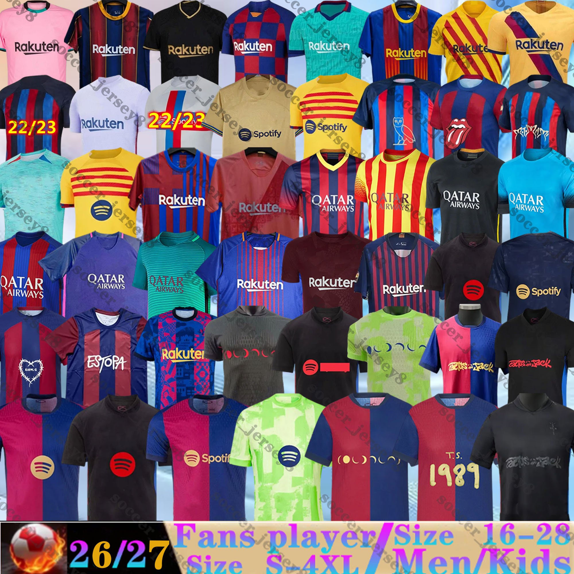 23 24 25 26 Barcelona soccer jersey LAMINE YAMAL PEDRI RAPHINHA LEWANDOWSKI 13 14 15 16 17 18 19 Retro men Barcelone football shirts PEDRI ERIC RASHFORD CACTUS JACK OLMO