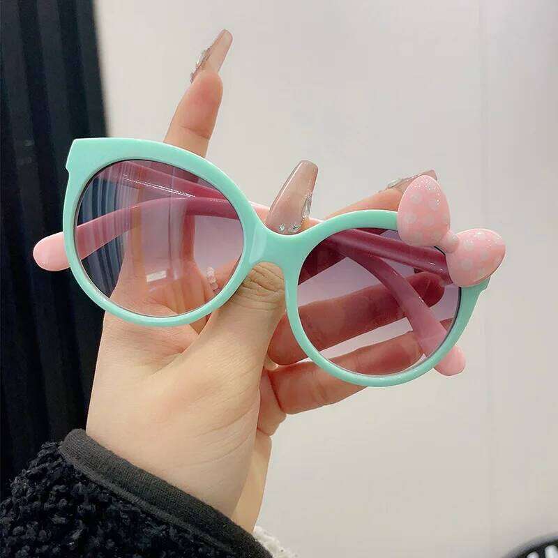 Cute Cat Bow Girls Sunglasses for Toddler Kids Pink Kitten Ears Baby Girl Princess Party Beach Travel Photoshoot Accessories Z260305
