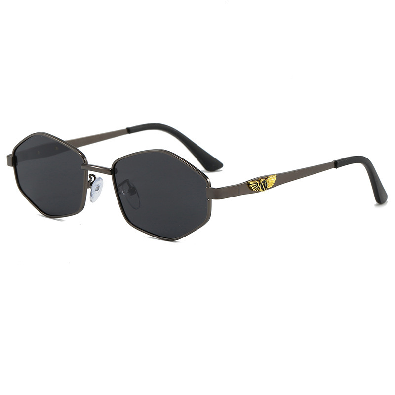 2026 New Men's Designer Luxury Winged Decorative Polarized Sunglasses Metal Frame Retro Polygonal Outdoor Sports Fishing And Driving Sunglasses