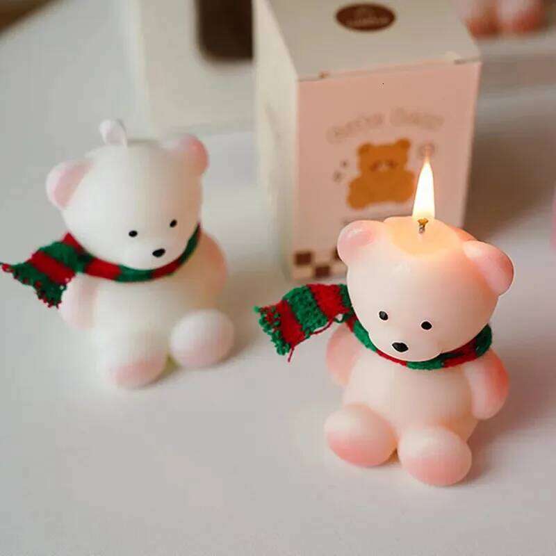 1 x Scarf Scented Candle, Cute Bear Aromatherapy Home Decorations, Birthday Valentine's Day Gift Souvenir for Women and Girls W260304 W260305
