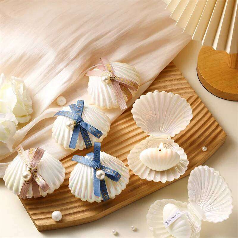 Scented Candle, Pearl Set, Wedding Favors Candle for Guests, Gift, Party, Holiday, Home Decor, Sea Shell Candles W260304 W260305