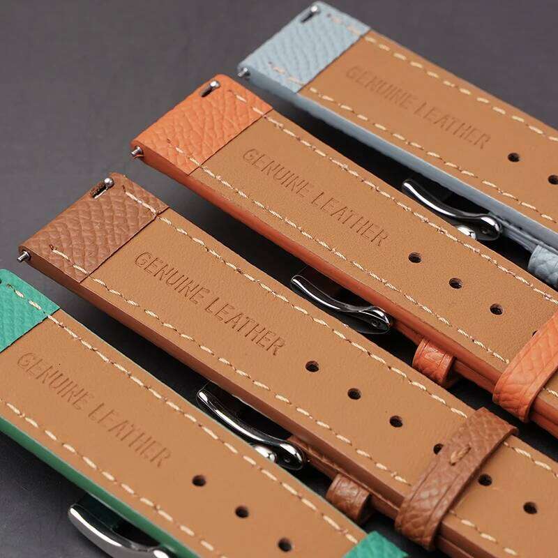 Epsom Strap 18mm 19mm 20mm 22mm Calfskin Leather Watchband Quick Release Watch Band Hand-Made Palm Pattern Wristband Belt H260304