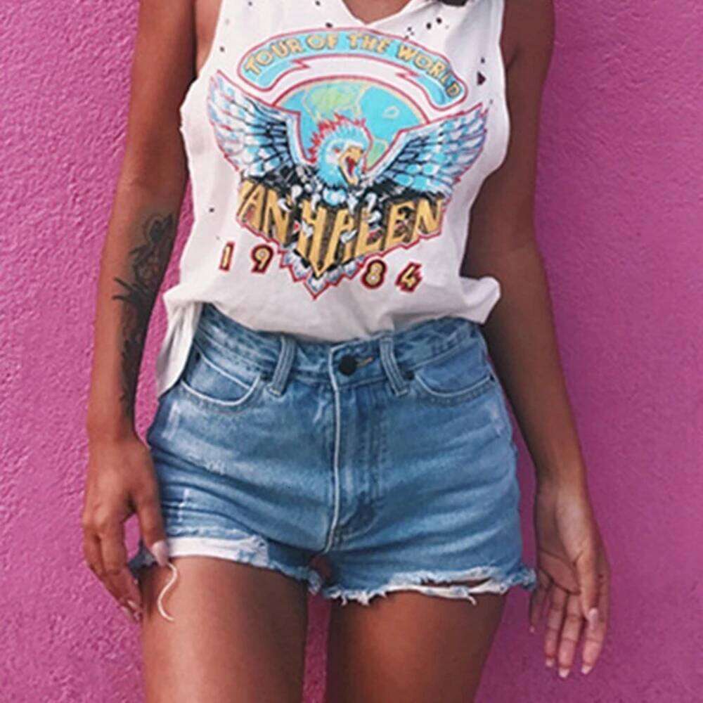 Womens Denim Fashion Ripped High Waisted Hole Pockets Vintage Pants Jeans Street Trend Loose Shorts XJ260305