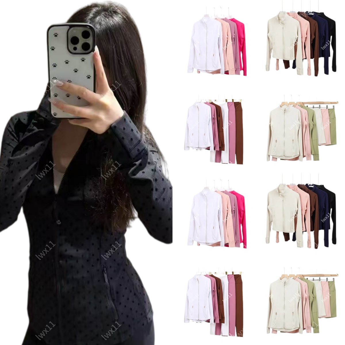 Women's Yoga Jacket Set - High-Quality Quick-Dry Athletic Gear with Zip-Up Short jacket High-grade Tracksuits Shaping Waist Free shipping Hot sale top1