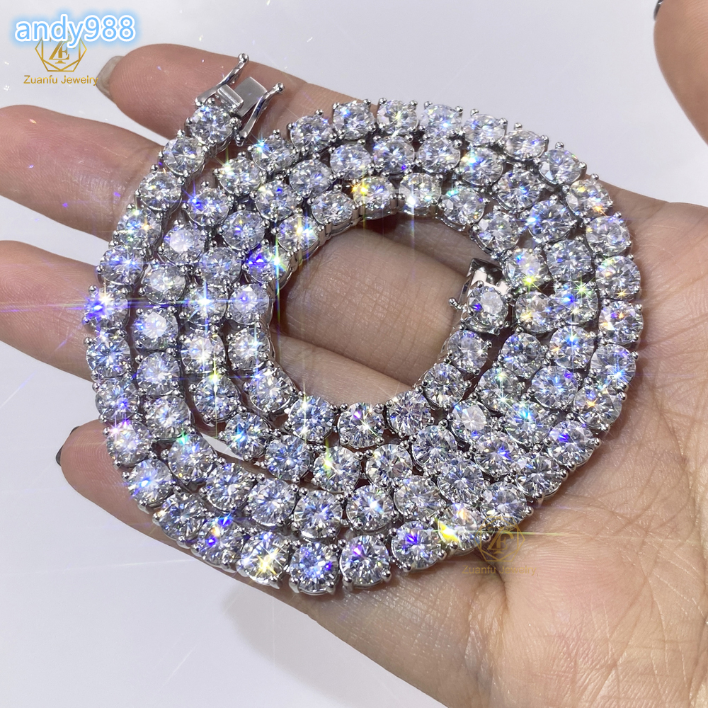 Luxury Pass Diamond Tester GRA Diamond Tennis Bracelet Iced Out 2MM 3MM 4MM 5MM VVS Moissanite Tennis Chain 925 Silver Hip Hop