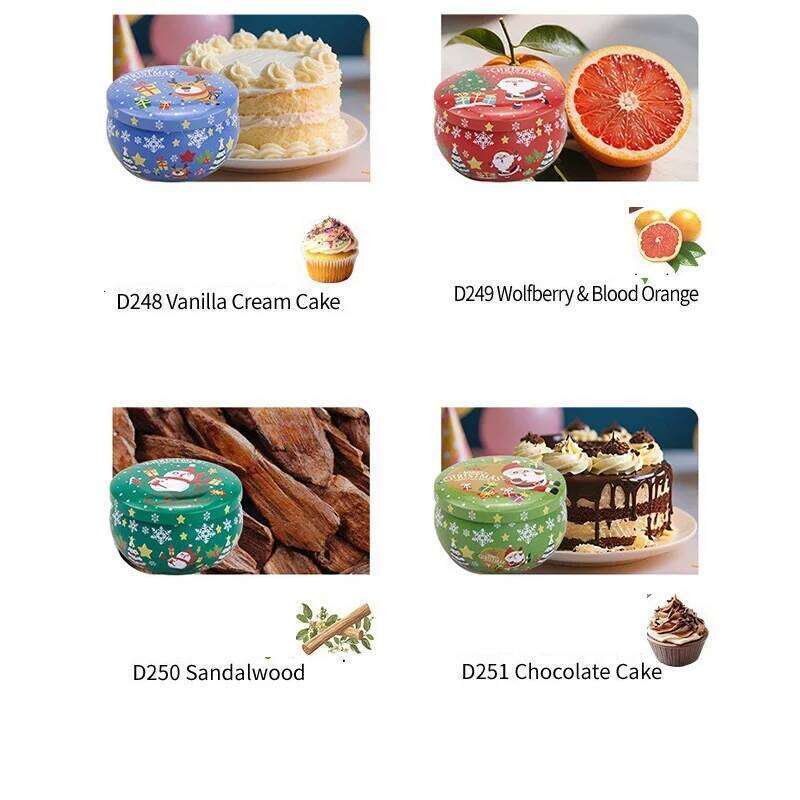 Aromatherapy Candles Santa Claus Snowmen Tin Cans Candle Christmas Decoration For Home Xmas New Year 2025 Navidad W260304 W260305