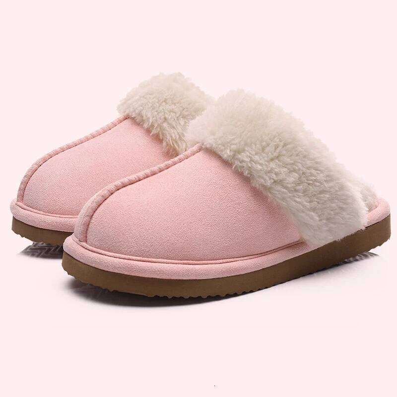 Kidmi Winter Women Fuzzy Classic Brand Fluffy House Indoor Warm Suede Cozy Slippers Casual Non-slip Cotton Shoes
