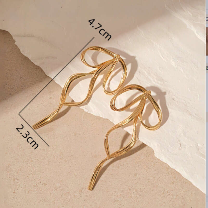 European And American Light Luxury Alloy Bowknot For Women High-end Feel Earrings