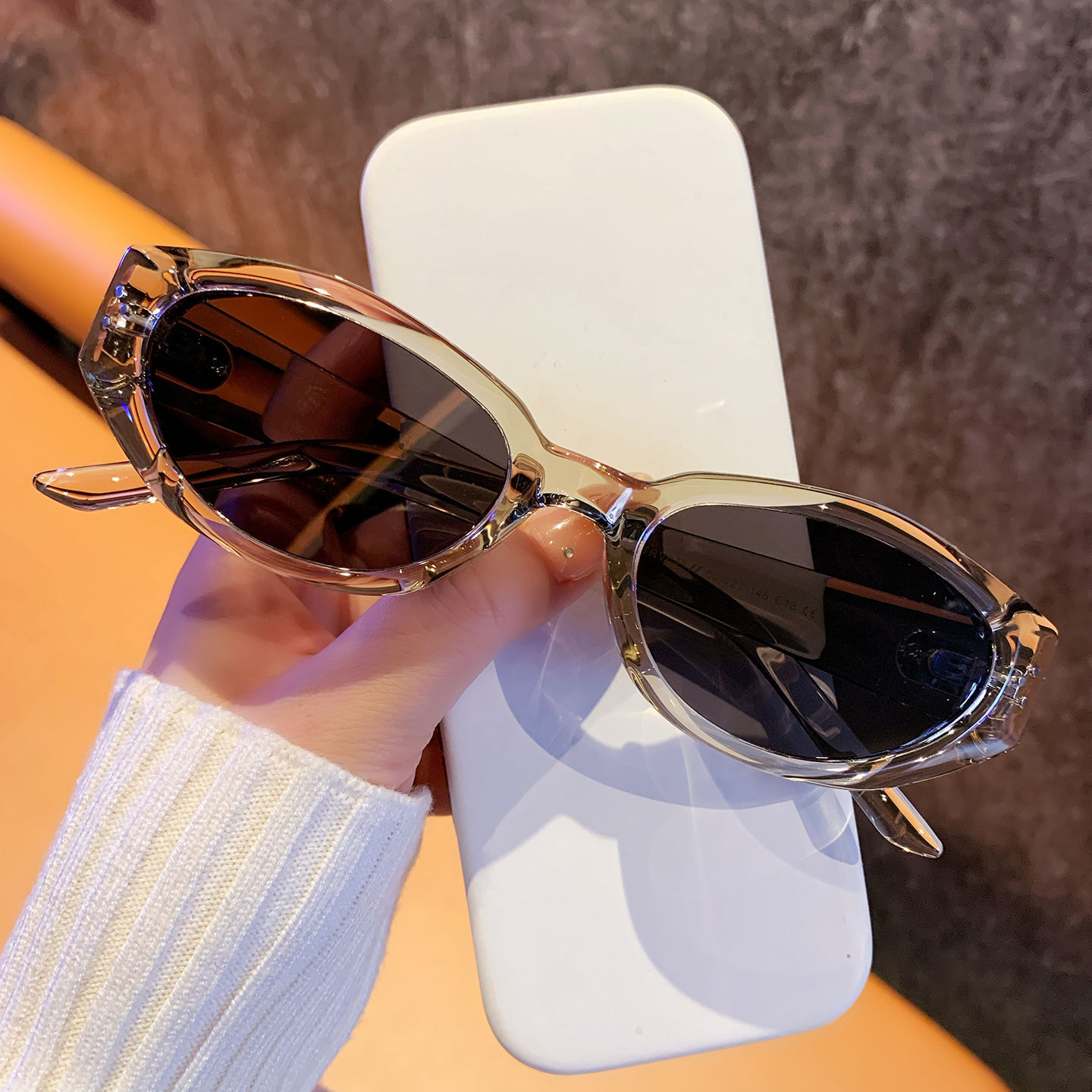 20266 New Designer Luxury Brand TR Small Frame Cat Eye Sunglasses Fashionable And Unique Retro High End Polarized Men's And Women's Sunglass