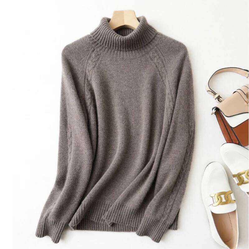 Turtleneck Sweater For Women Fall Winter Casual Knitted Tops Candy Colors Korean Long Sleeve Bottomed Pullover New Sueter Female XJ260305