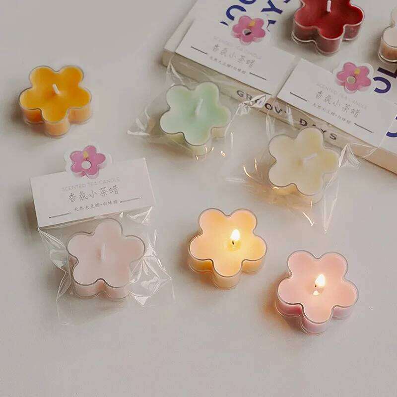 Flower 4h Tea Light Scented Aromatherapy Soy Wax Candles Wedding Birthday Candle Party Home Decoration W260304 W260305