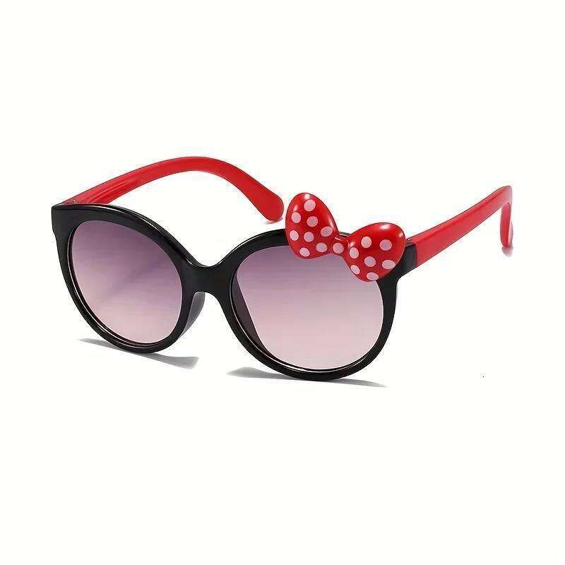 Cute Cartoon Bowknot Sunglasses, Girls Kids Children Sunshade Glasses For Climbing Outdoor Sports Z260305