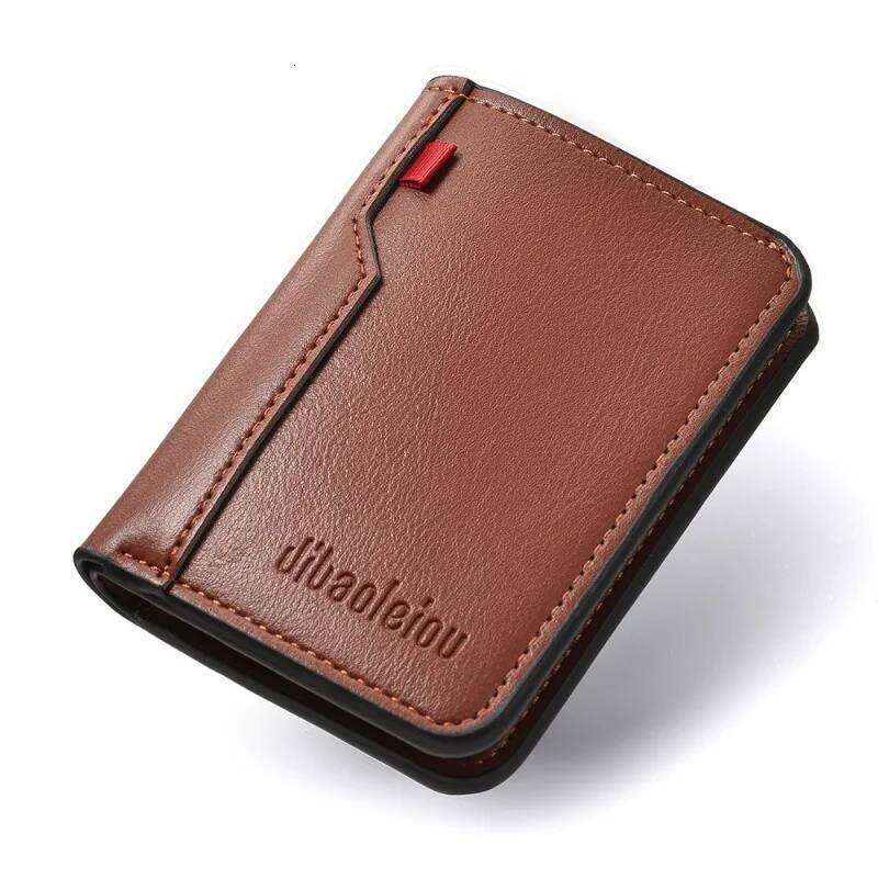 1Pc New Ultra-thin Mini Soft PU Leather Credit Card Holder Short Vertical High Quality Men's Wallet C260304