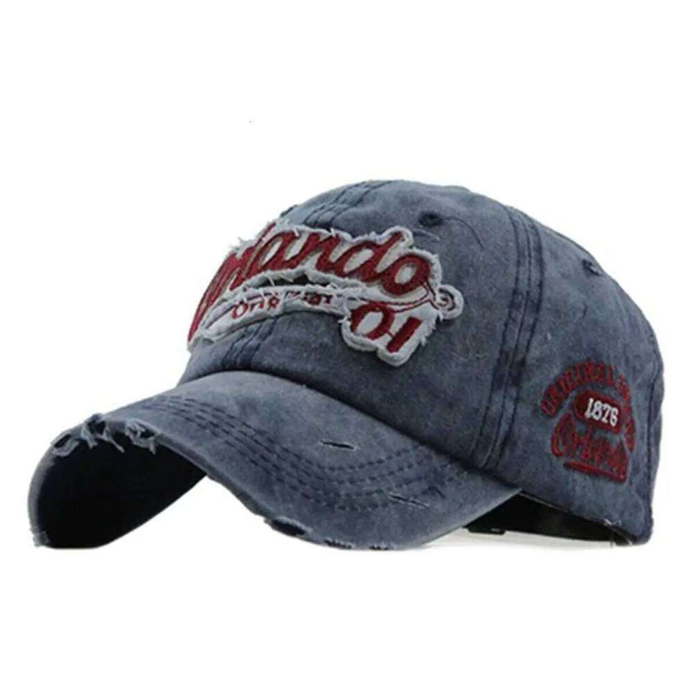 Spring Autumn/Summer Broken Hole Baseball Retro Men's and Women's Alphabet Embroidered Duck Tongue Hat Y260304