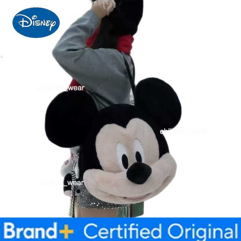 Disney New Cute Plush Cartoon Mickey Big Face Backpack for Girlfriend Travel High Beauty Doll Backpack Lightweight and Versatile H260305