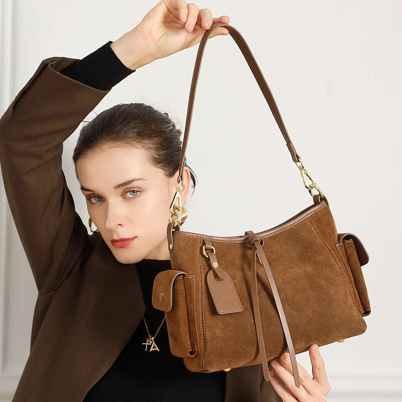 Luxury Shoulder Bags Totes Hobo Vintage Melad Tote For Women New Genuine Leather Suede Cowhide Single Underarm High End Crossbody Bag SENYY