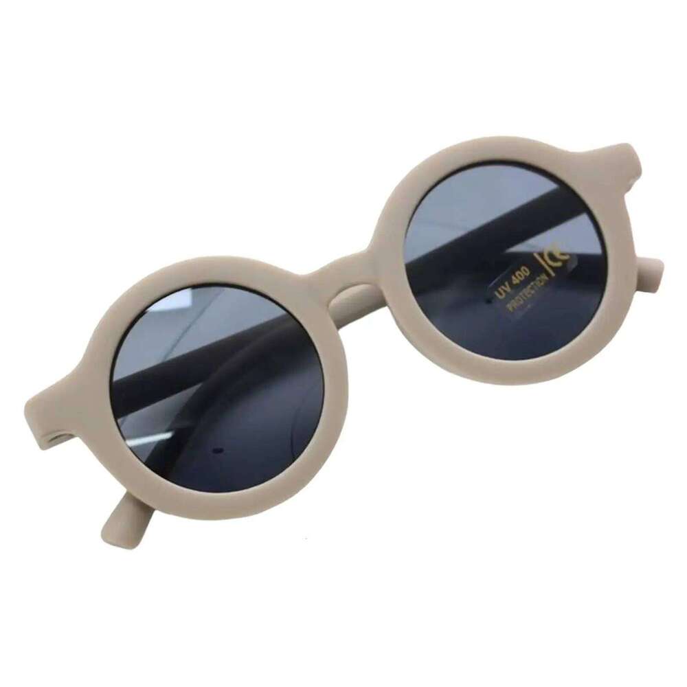 Retro Round Kids Sunglasses Flexible PC Resin Glasses for Children Sun Protection Outdoor Use Z260305