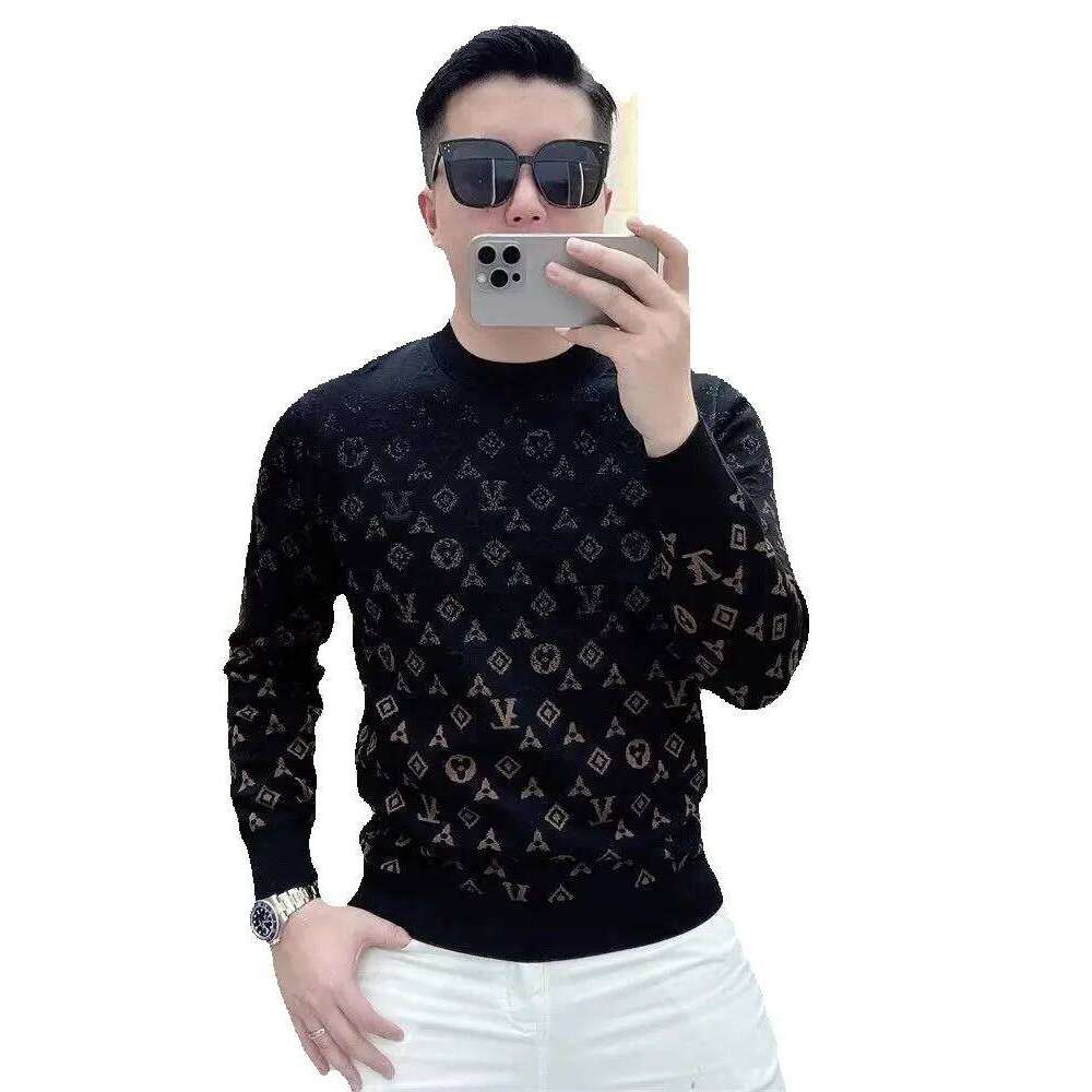 Design Sense Warm Crew Neck Sweater Handsome Versatile Designer Fashion Korean Version T-Shirt Slim And Thin Trendy Men's Clothing