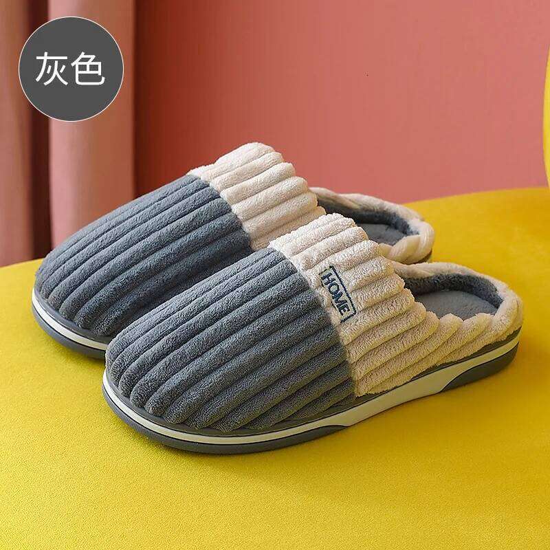Kidmi Fuzzy Fur Winter Fluffy Warm Waterproof House Slippers Women Outdoor Fashion Thick Sole Furry Slipper