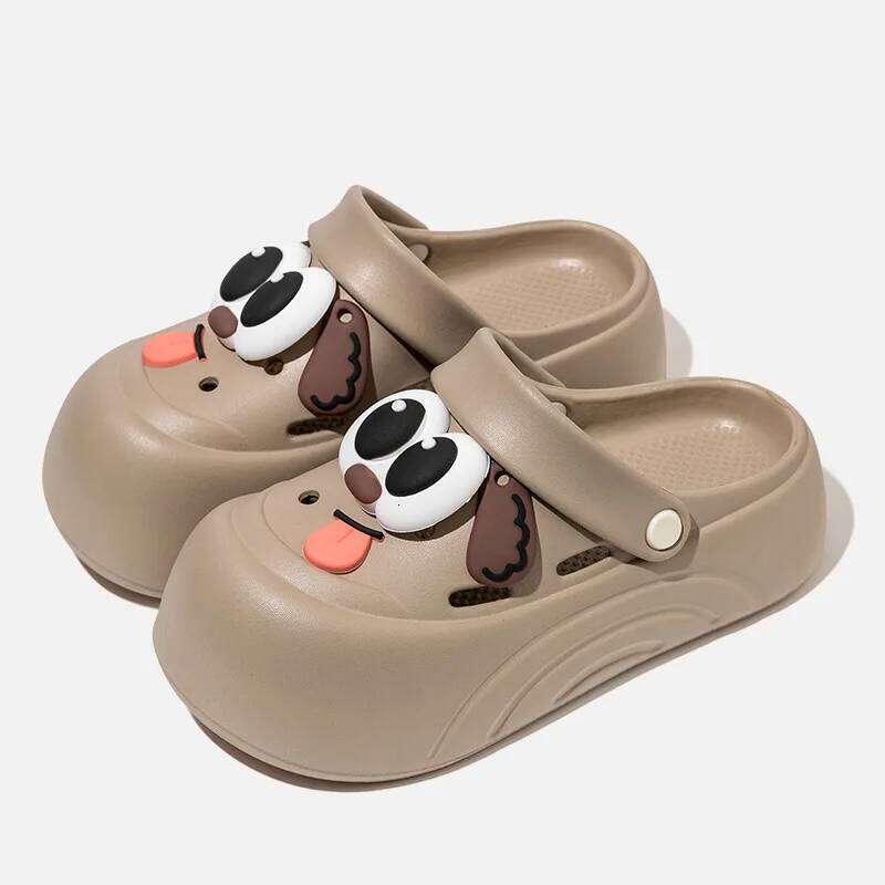2026 New Women Indoor Street Slipper Cute DIY Cartoon Dog Fashion Clogs Female Summer Platform Shoes Soft EVA Girls Beach Sandal