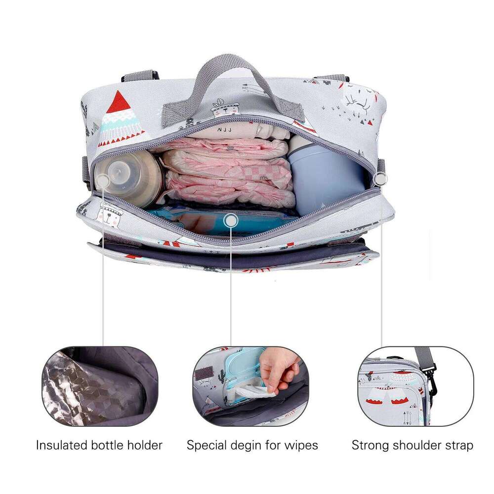 Waterproof Baby Mummy Bags Fashion Prints WetDry for Disposable Reusable Maternity Diaper Bag Double Handle Wetbags Z260304