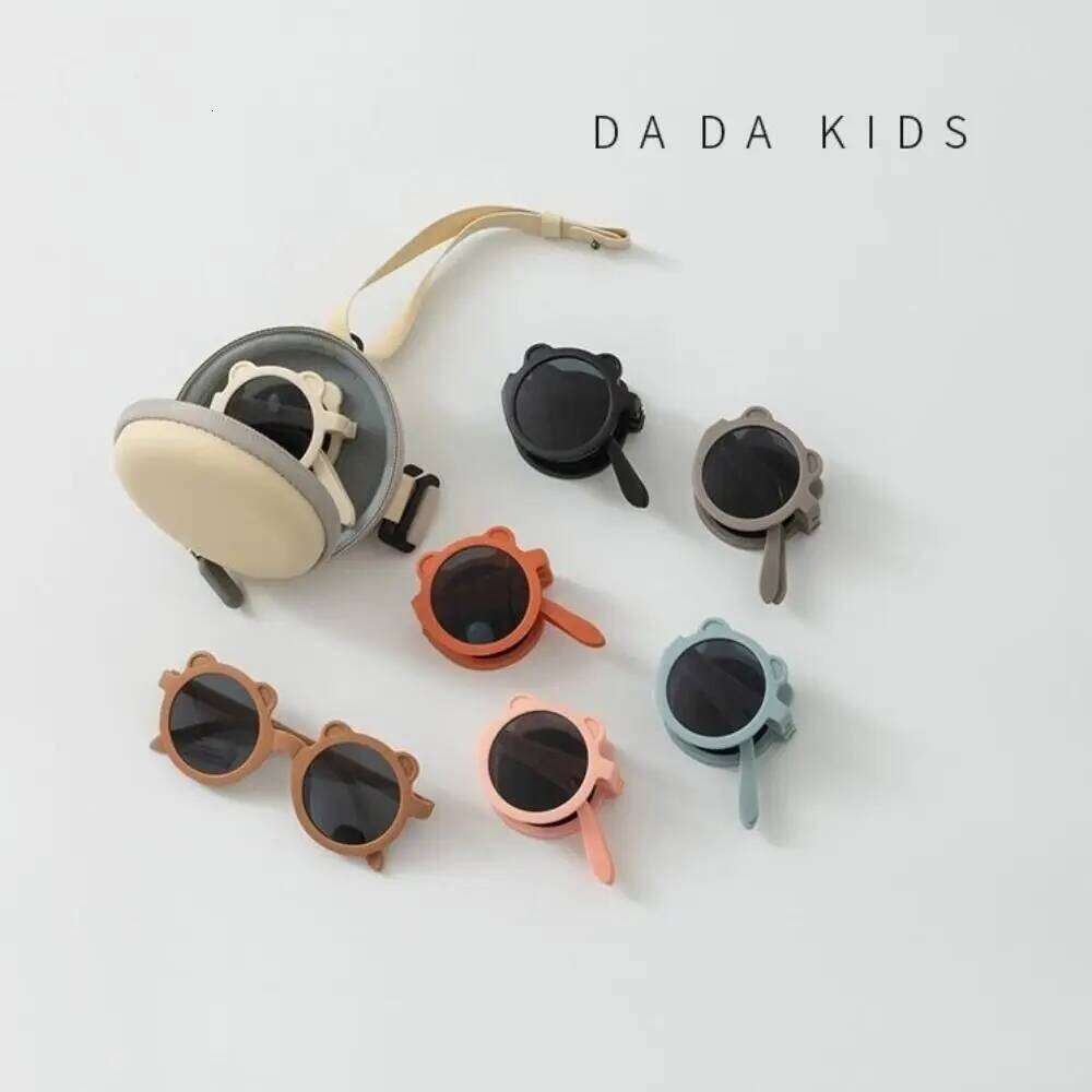 Plastic Sunglasses Solid Color Childlike Style Glasses Fashion Bear Shape Eyewear Accessories Children's Party Z260305